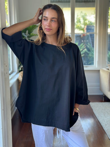 charlotte  top - black jersey knit Apparel  