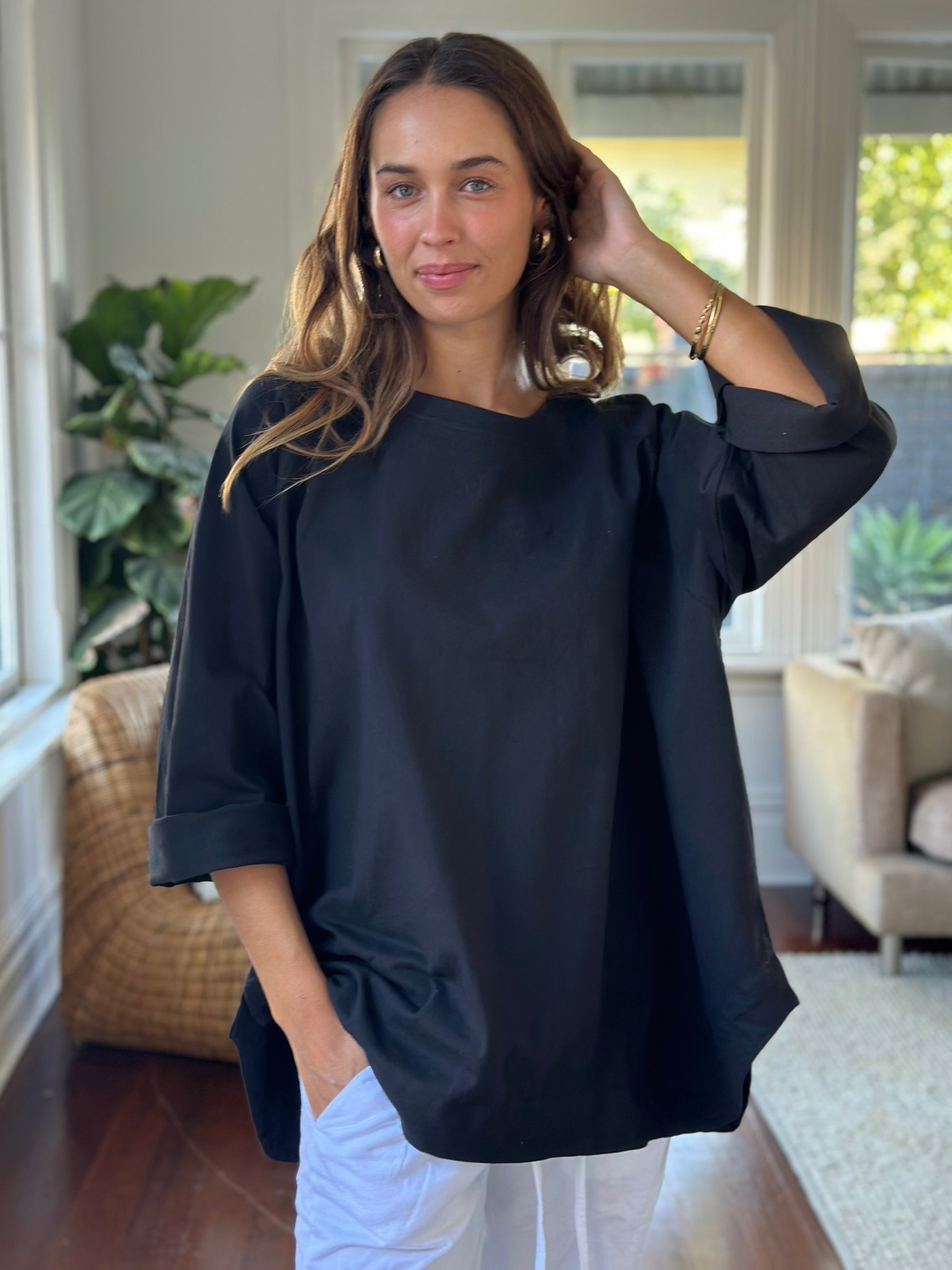 charlotte  top - black jersey knit Apparel  