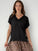 ellie v neck -black linen Apparel