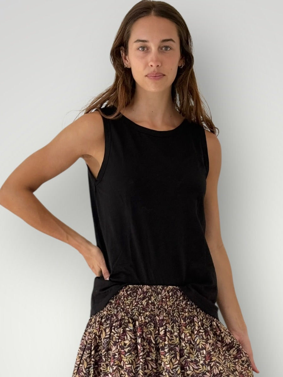 vera tank - black cotton Apparel