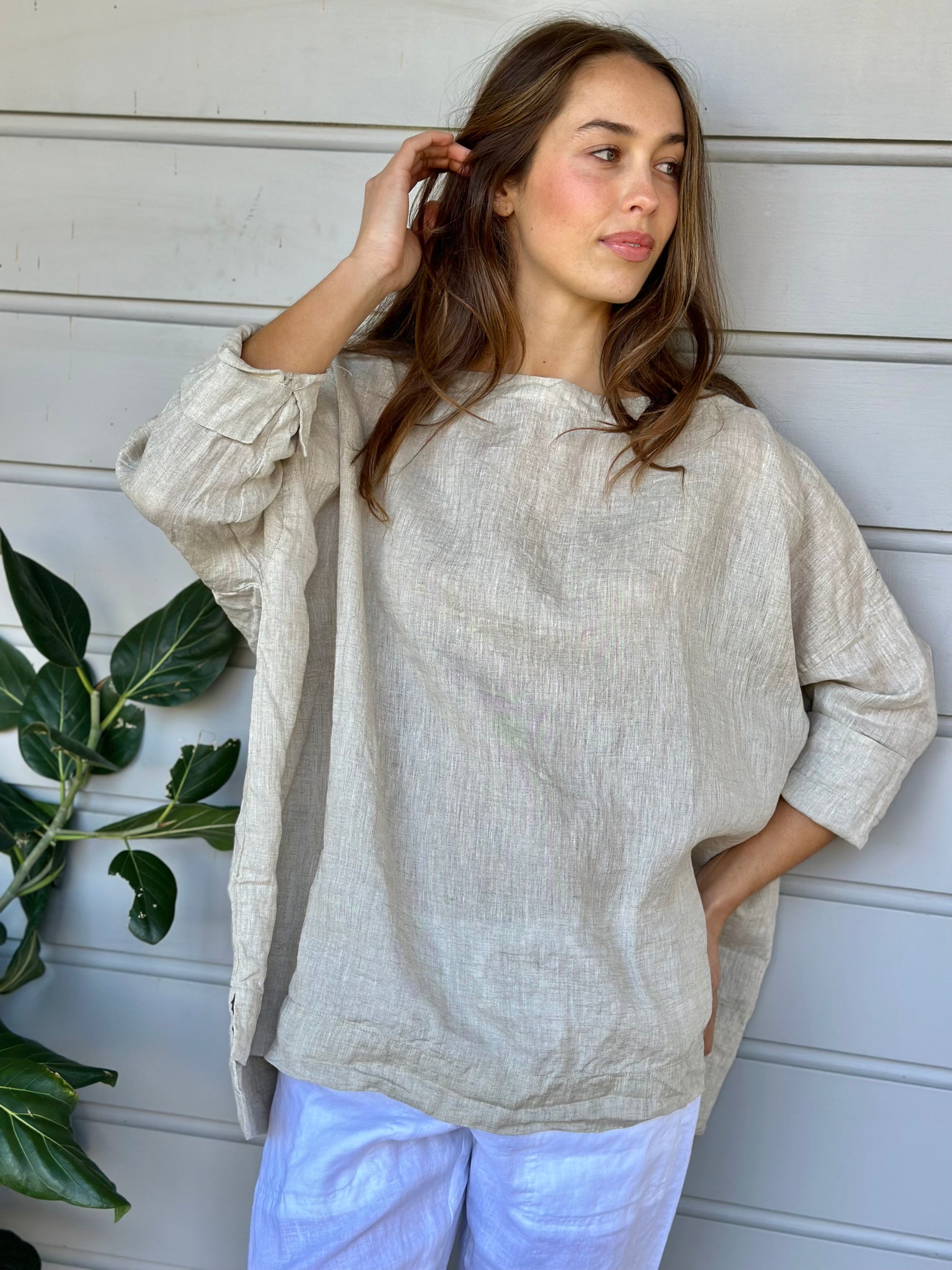 avril top - natural linen Apparel  