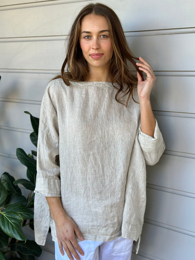 avril top - natural linen Apparel  