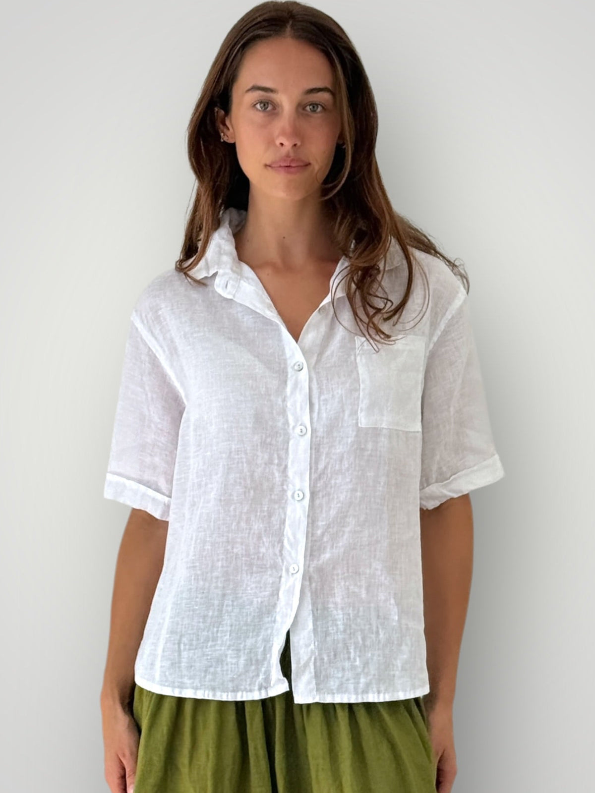 erin shirt-white linen Apparel