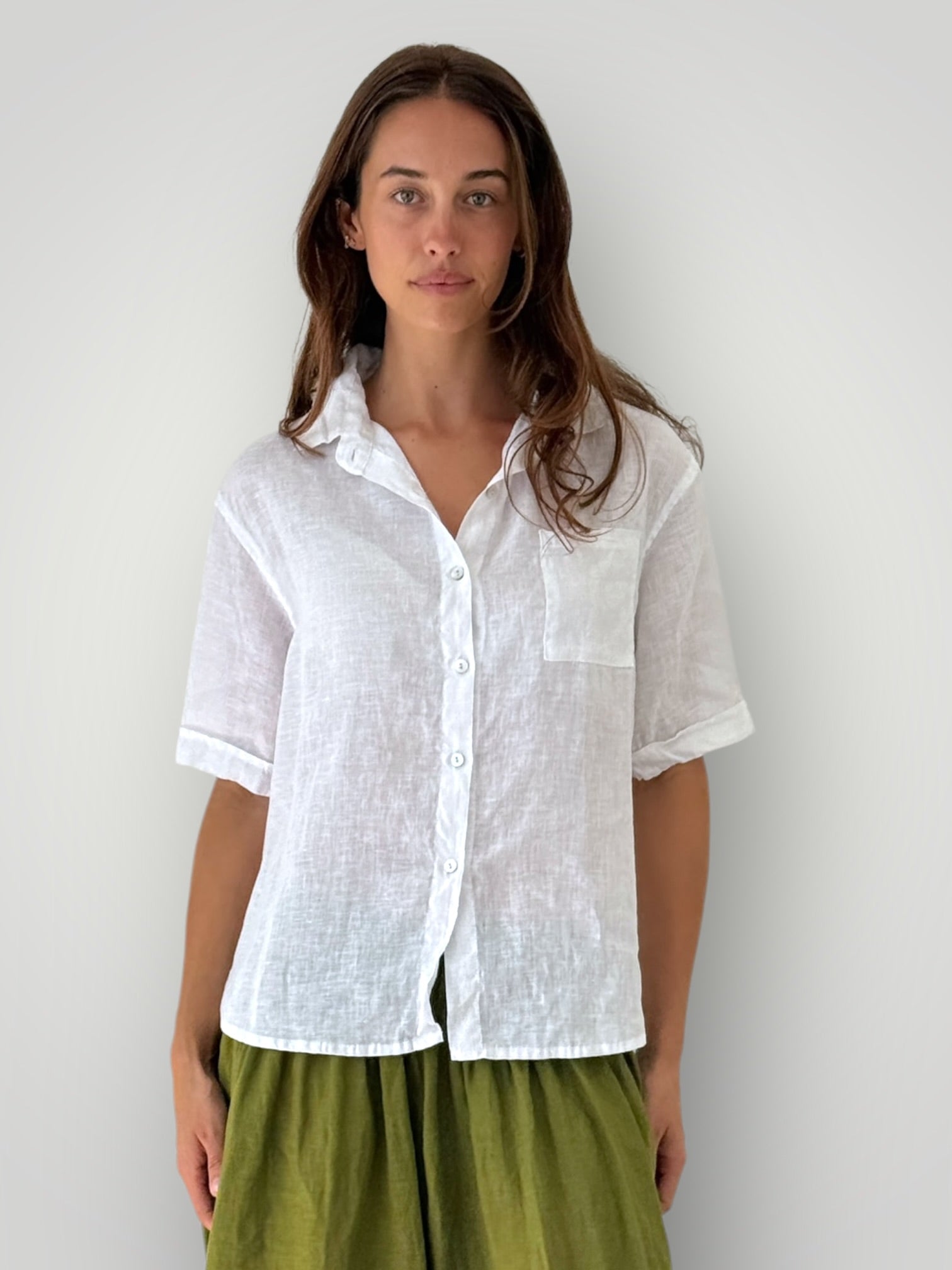erin shirt-white linen Apparel