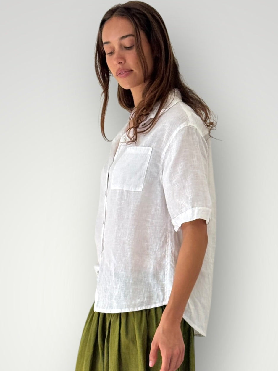 erin shirt-white linen Apparel