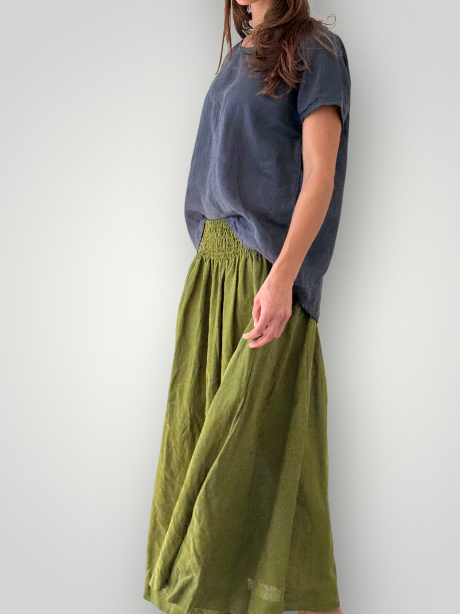 lulu skirt - olive linen Apparel