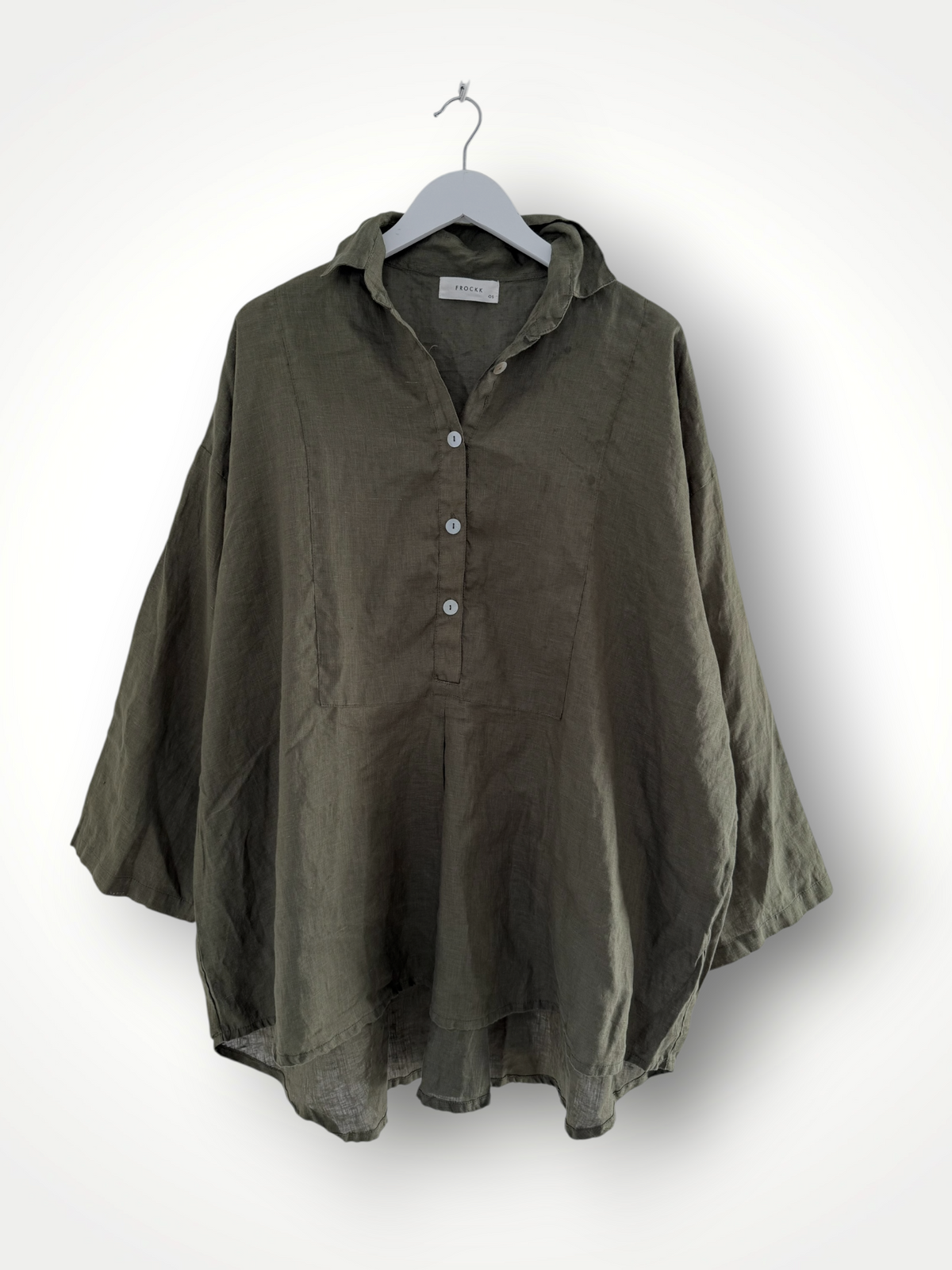 megan shirt - army linen Apparel
