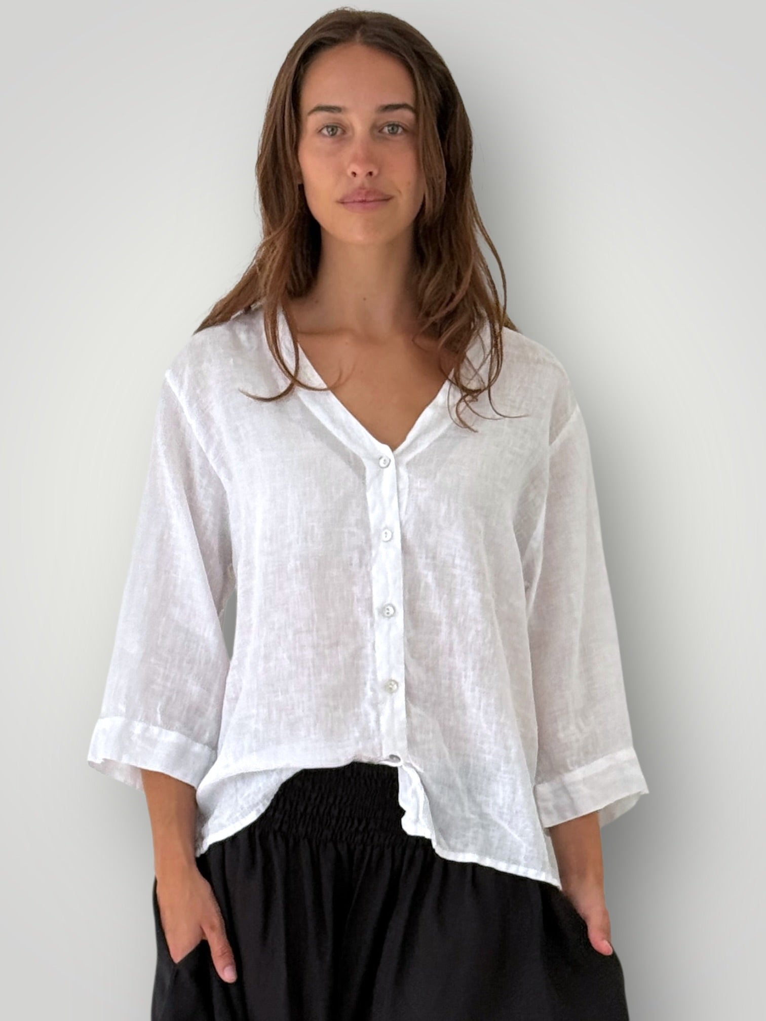 raine shirt - white linen Apparel