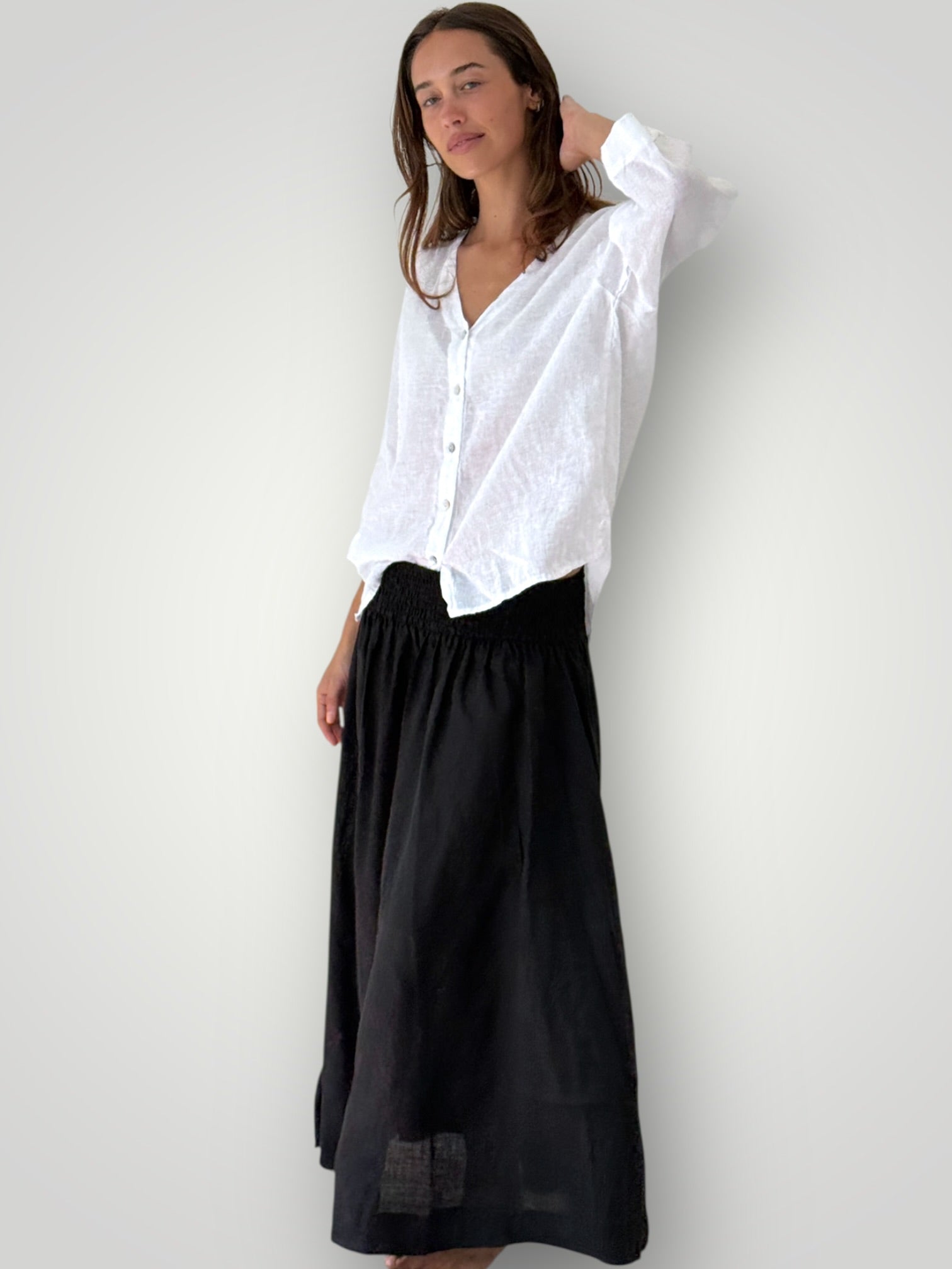 raine shirt - white linen Apparel