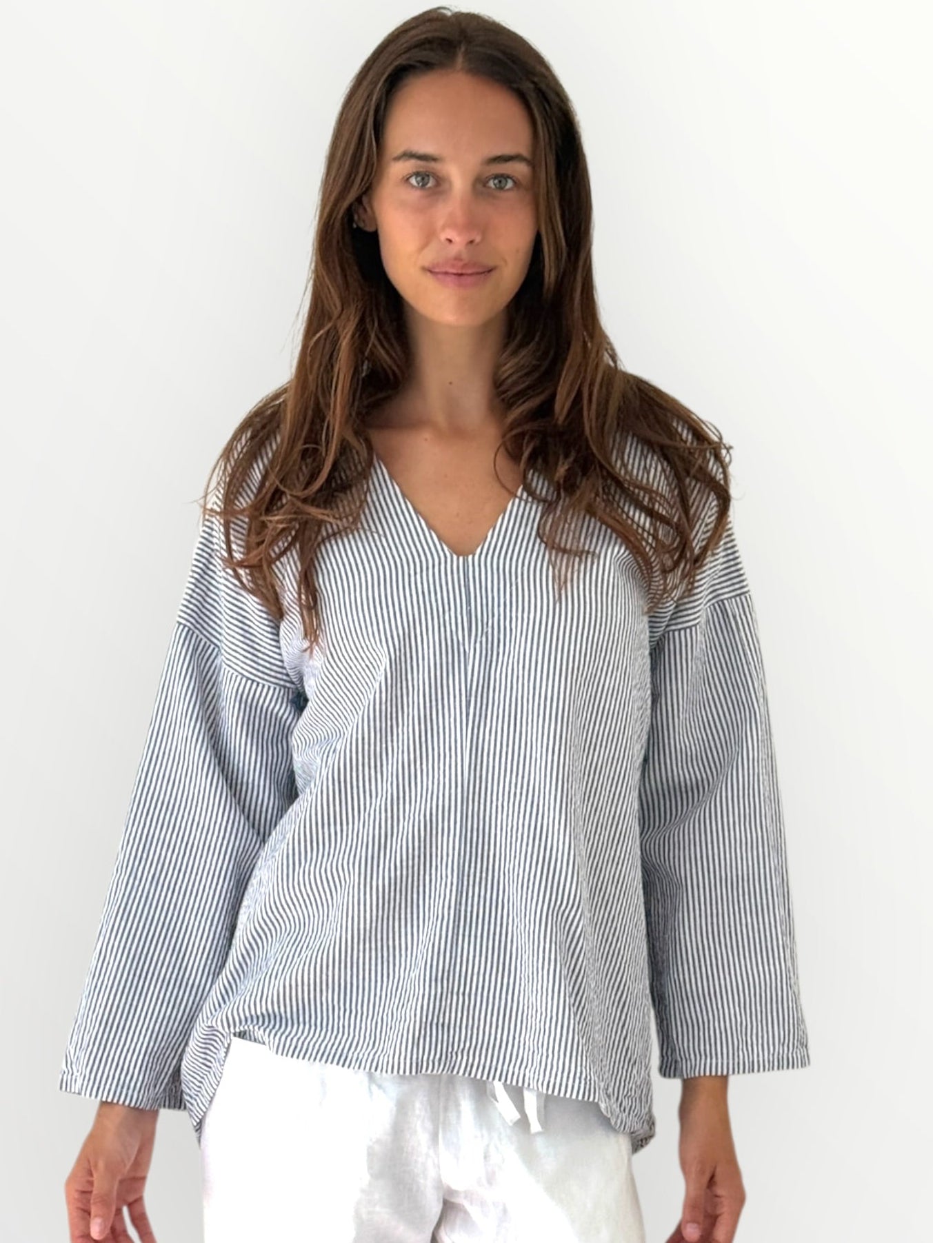 paige top - grey stripe cotton Apparel