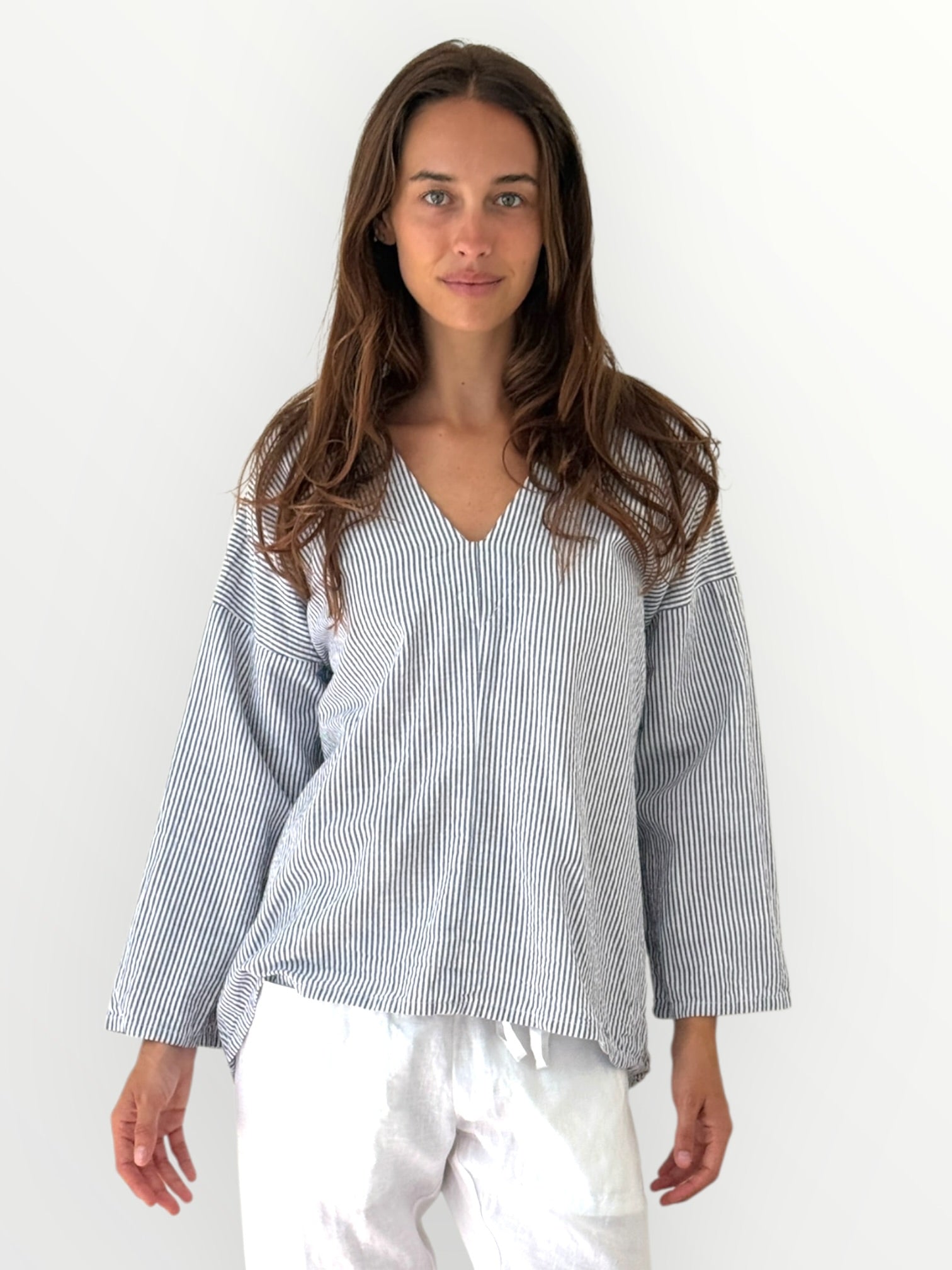 paige top - grey stripe cotton Apparel