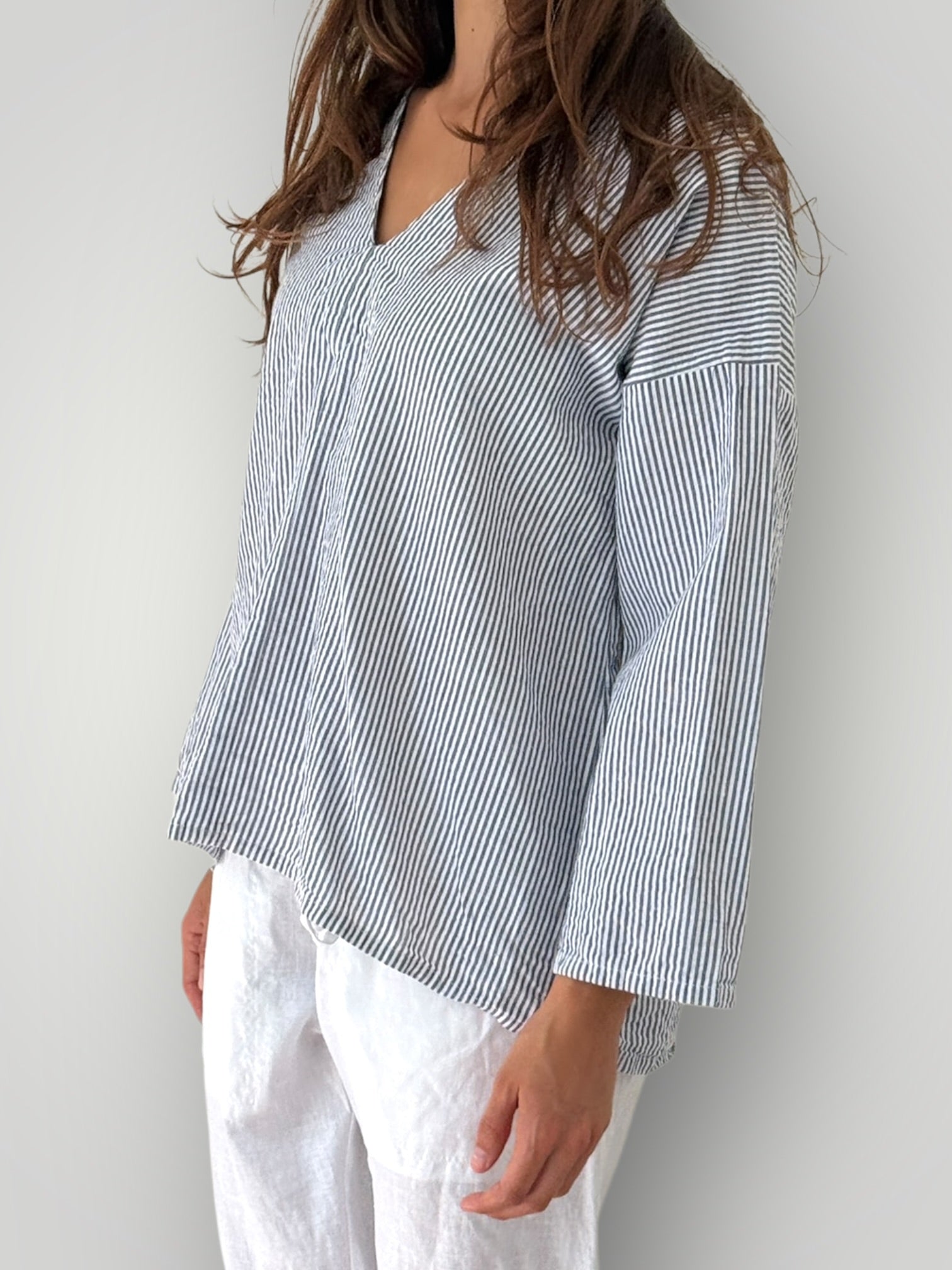 paige top - grey stripe cotton Apparel