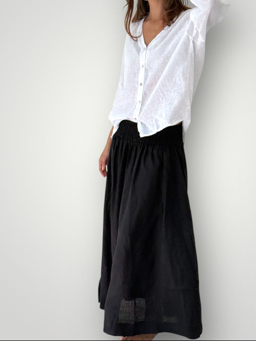 lulu skirt - black linen (Copy) Apparel