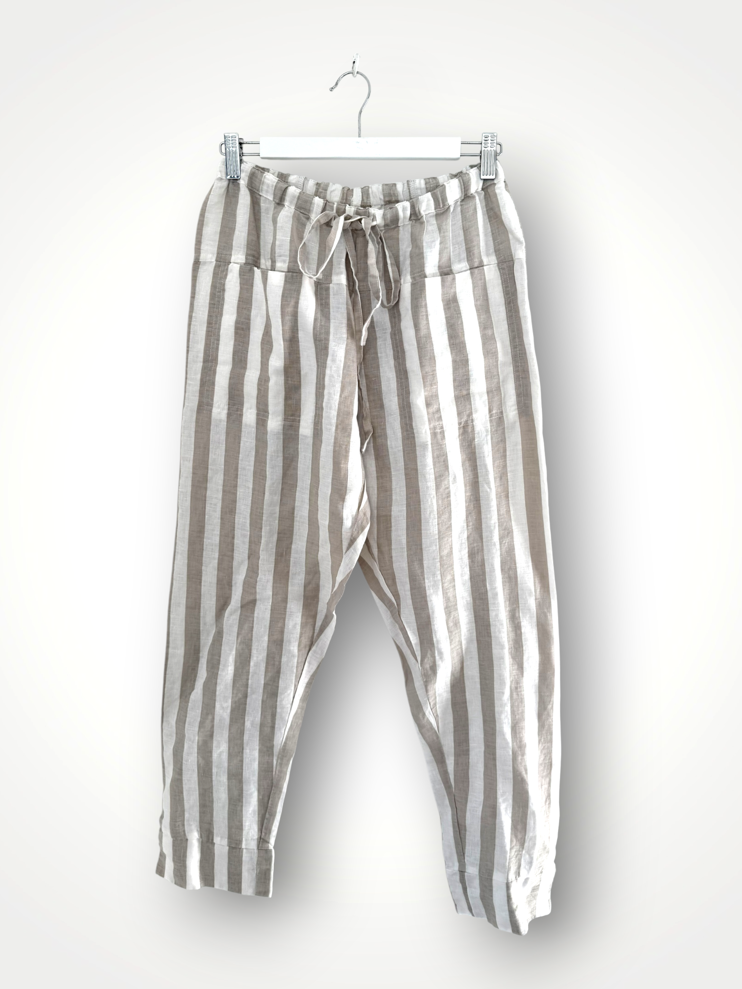 darcy pants - natural stripe linen