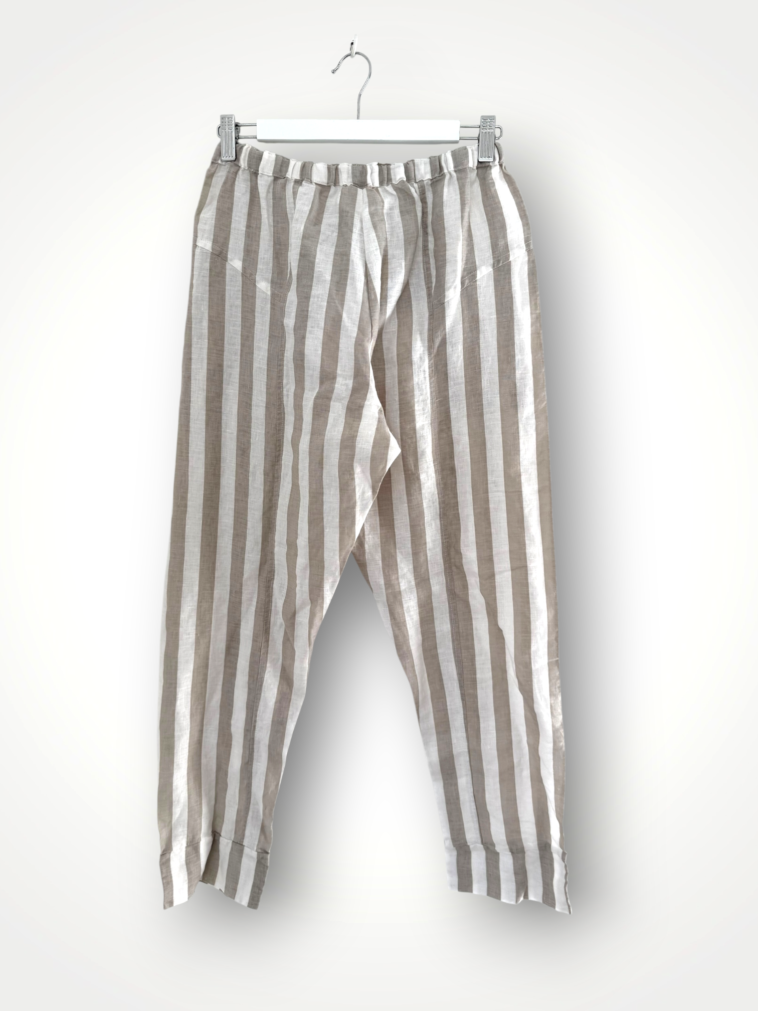 darcy pants - natural stripe linen