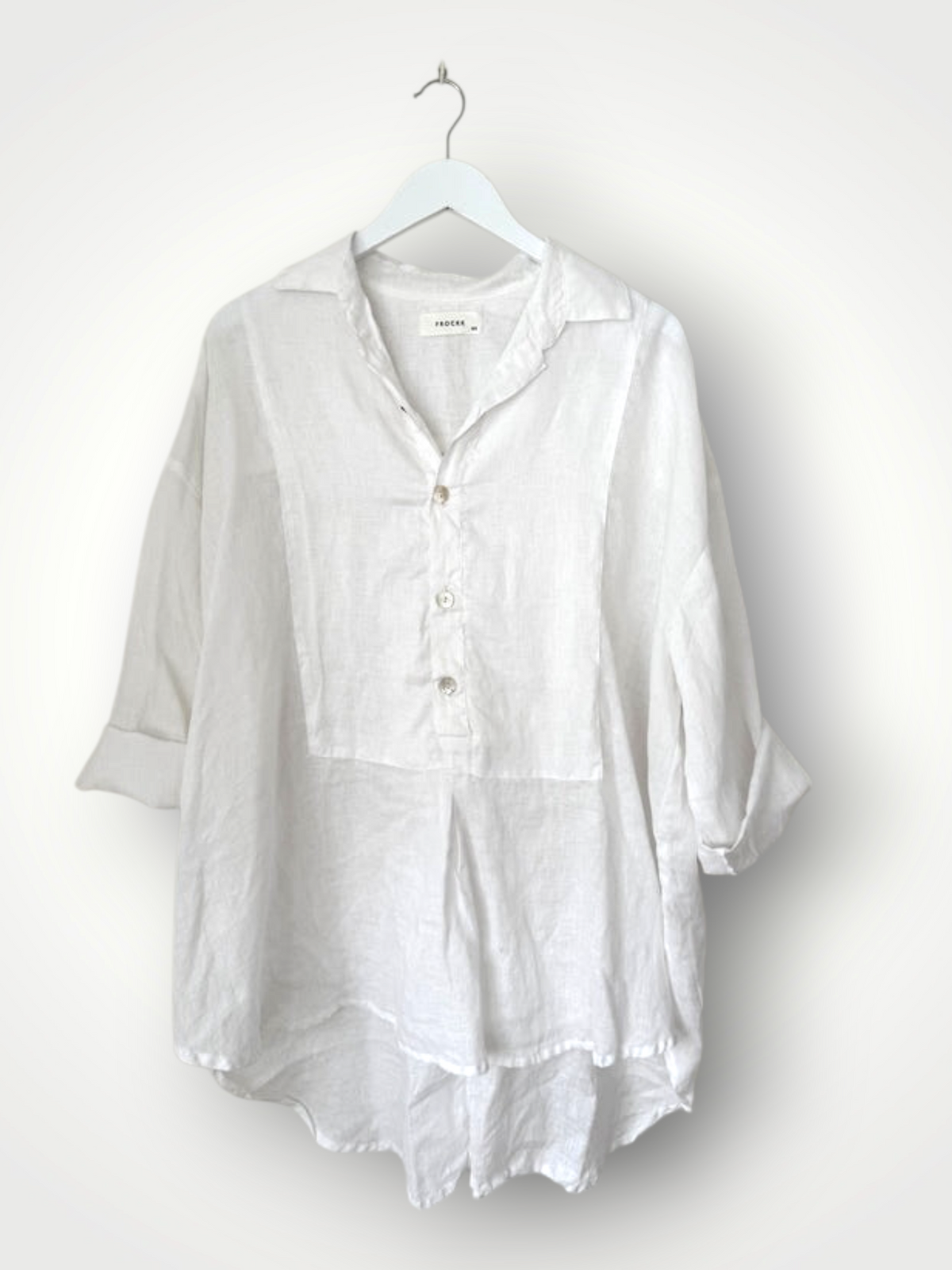 megan shirt-white linen Apparel