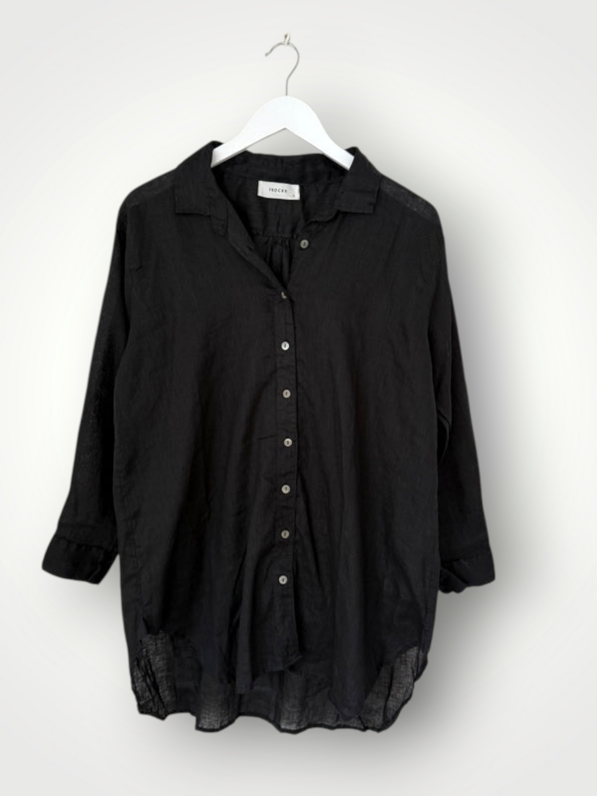 skyla shirt - black linen Apparel