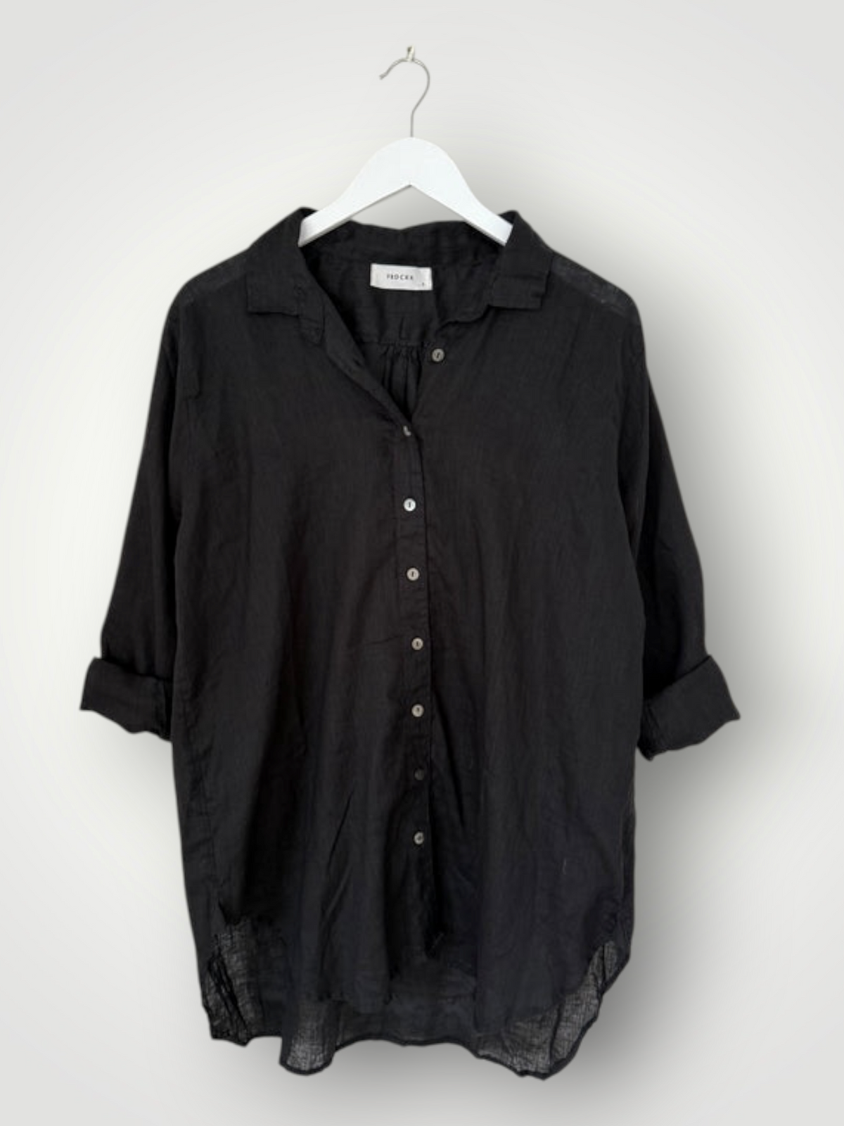 skyla shirt - black linen Apparel