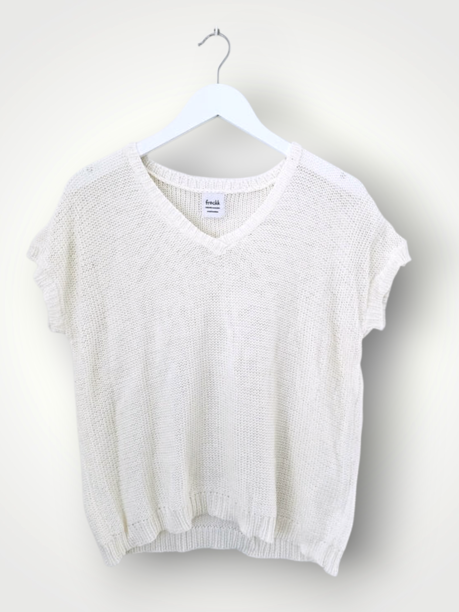 lara knit top - warm white cotton Apparel