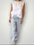fleur straight leg pants - dark grey stripe linen Apparel
