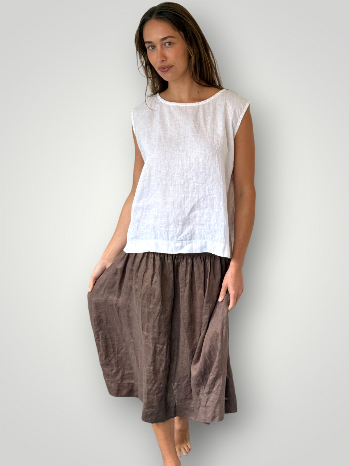lola skirt - soil linen Apparel