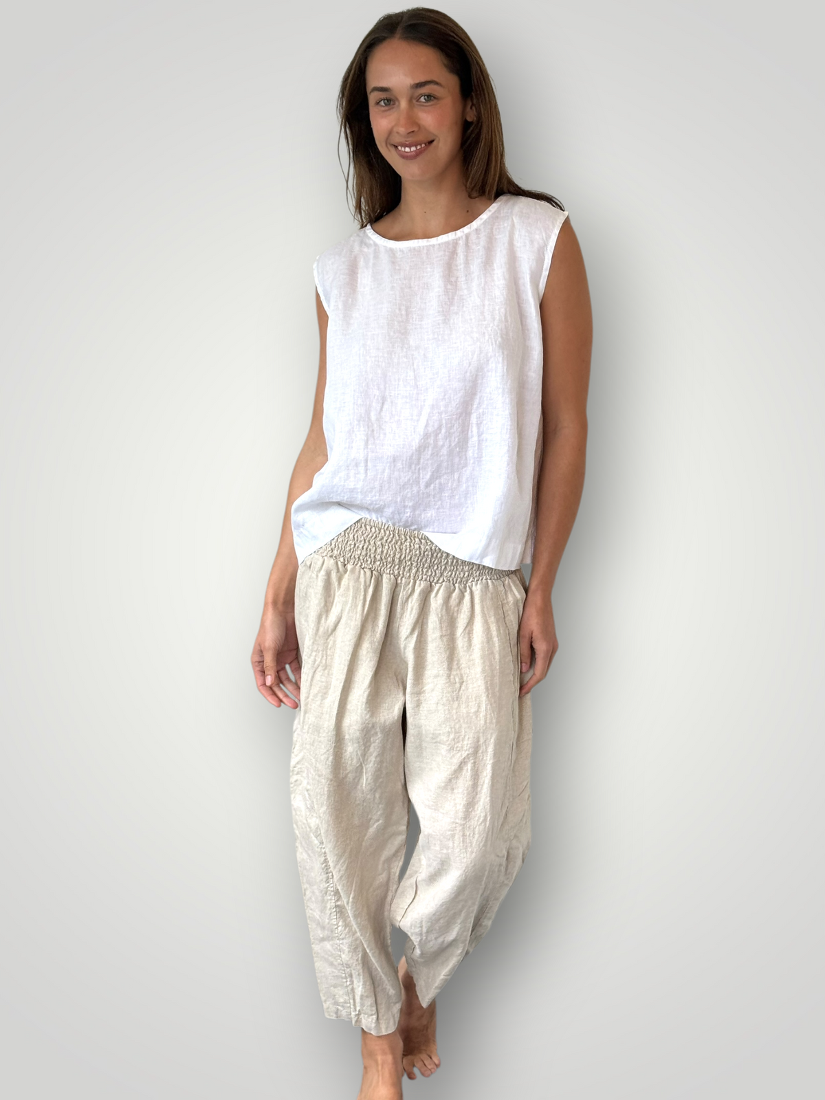 frankie pants - natural linen Apparel