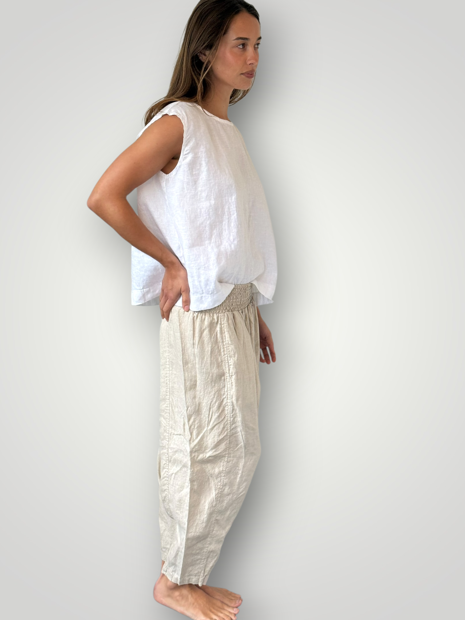 frankie pants - natural linen Apparel