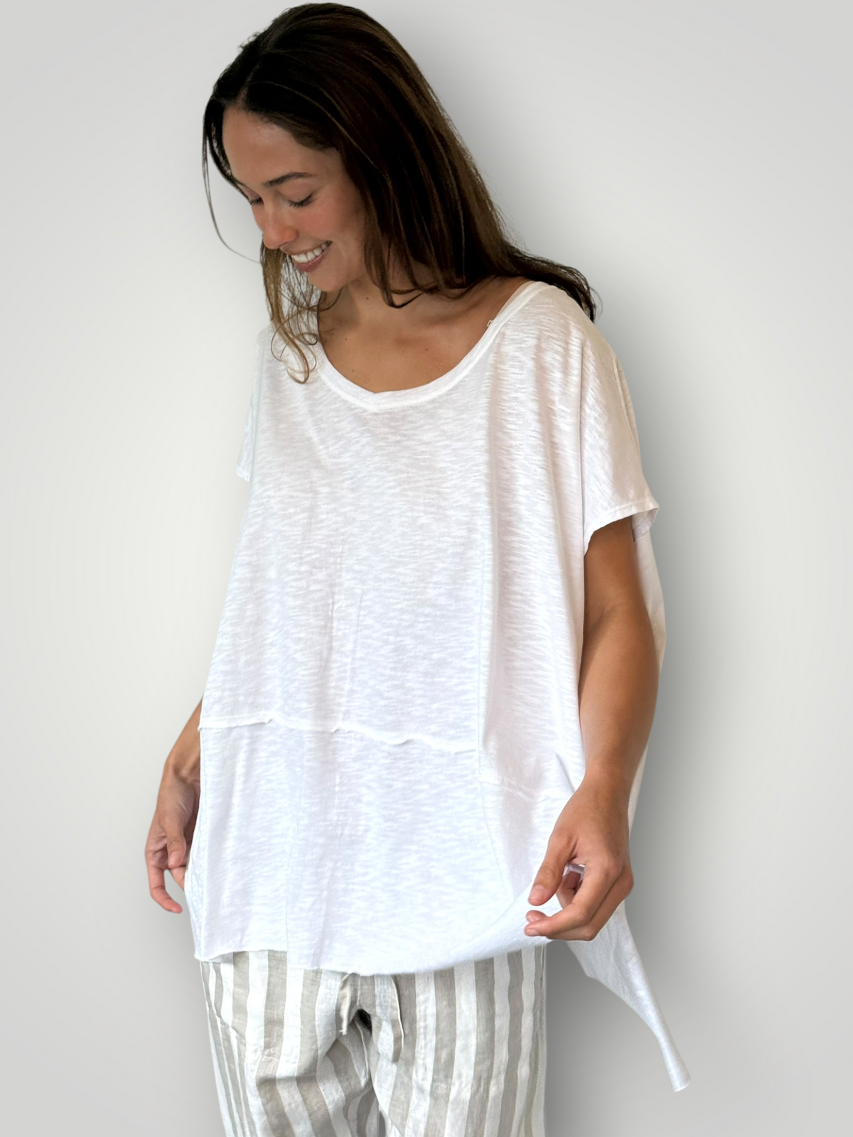 blake tee -white cotton Apparel