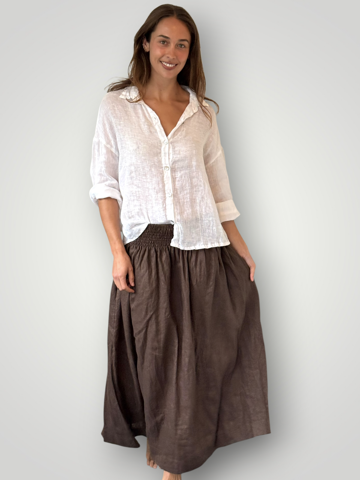 deanna shirt - white linen gauze Apparel