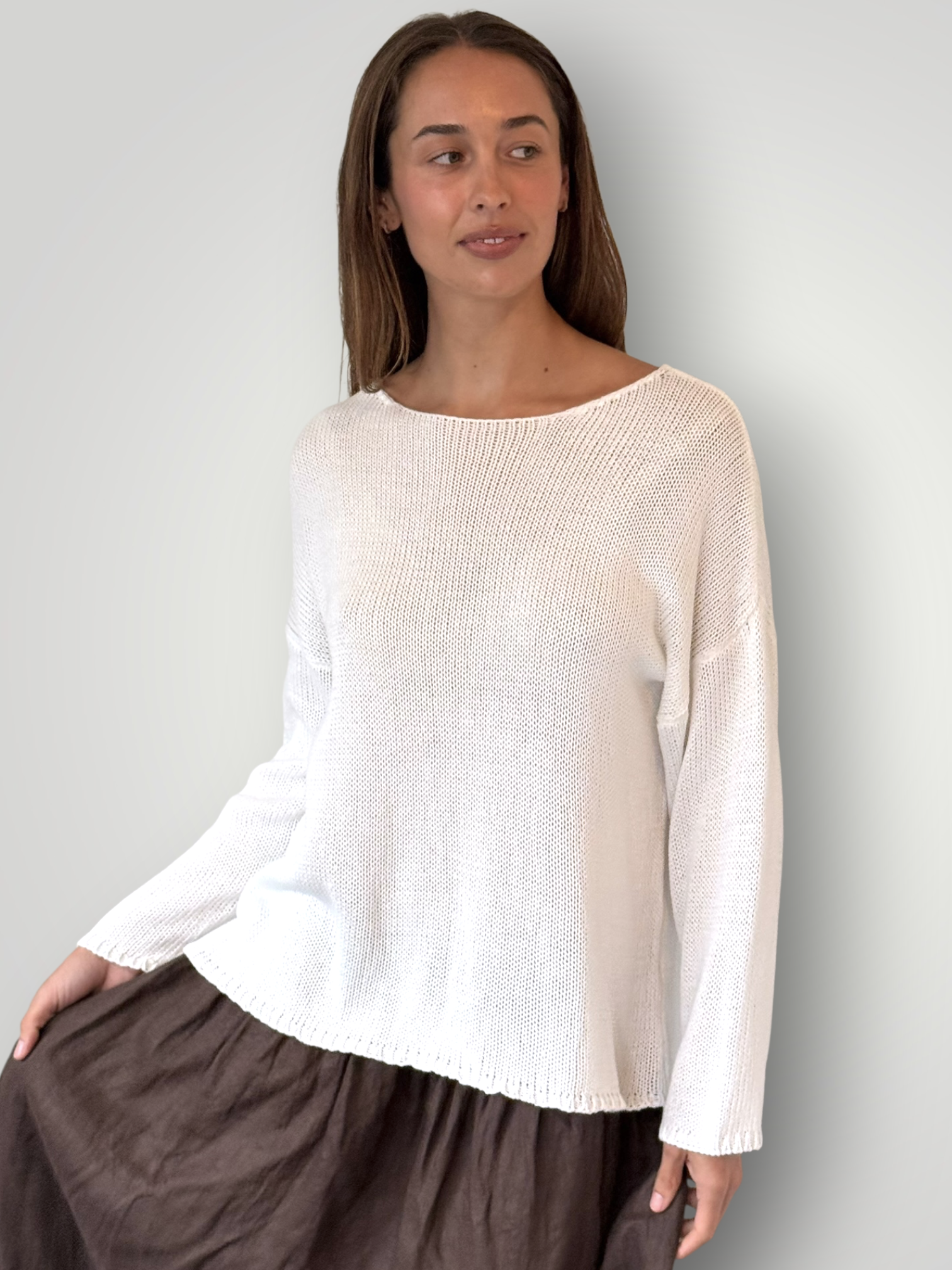 ashton knit - warm white cotton Apparel