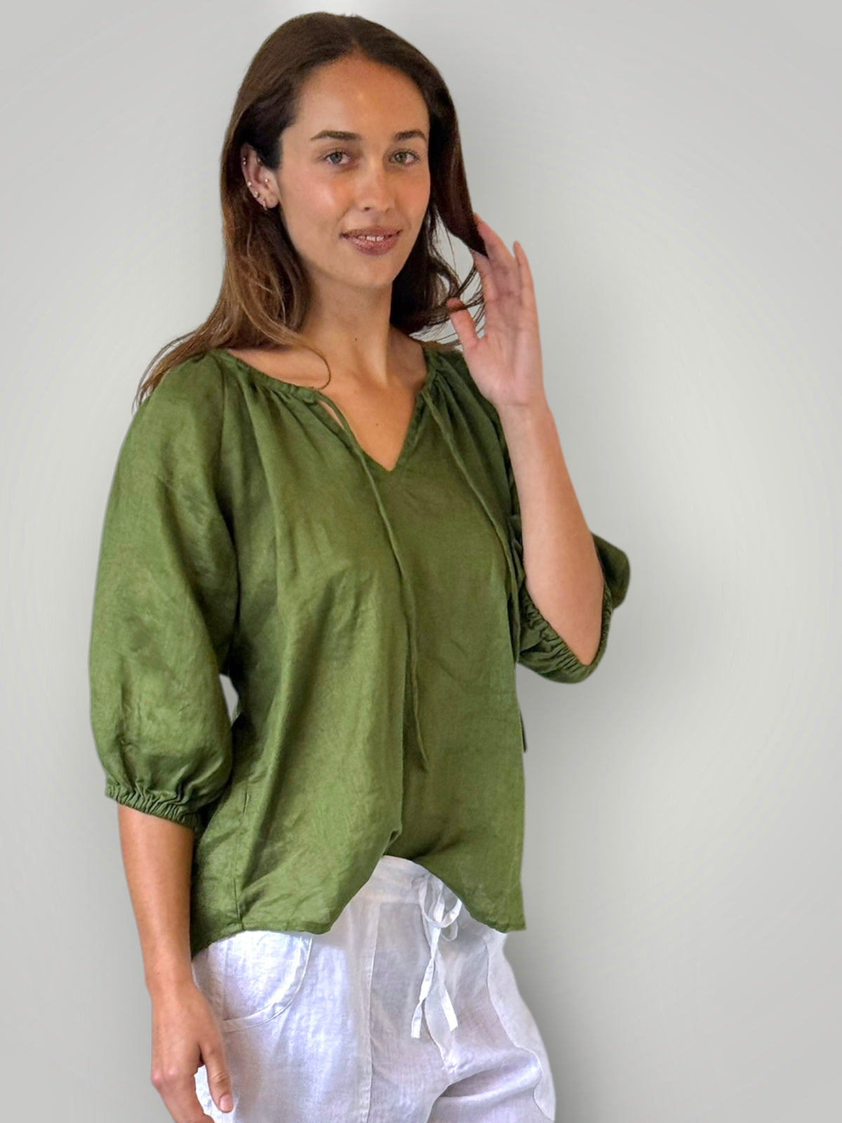 alicia top-moss linen