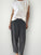 frankie barrel leg pant -charcoal linen Apparel