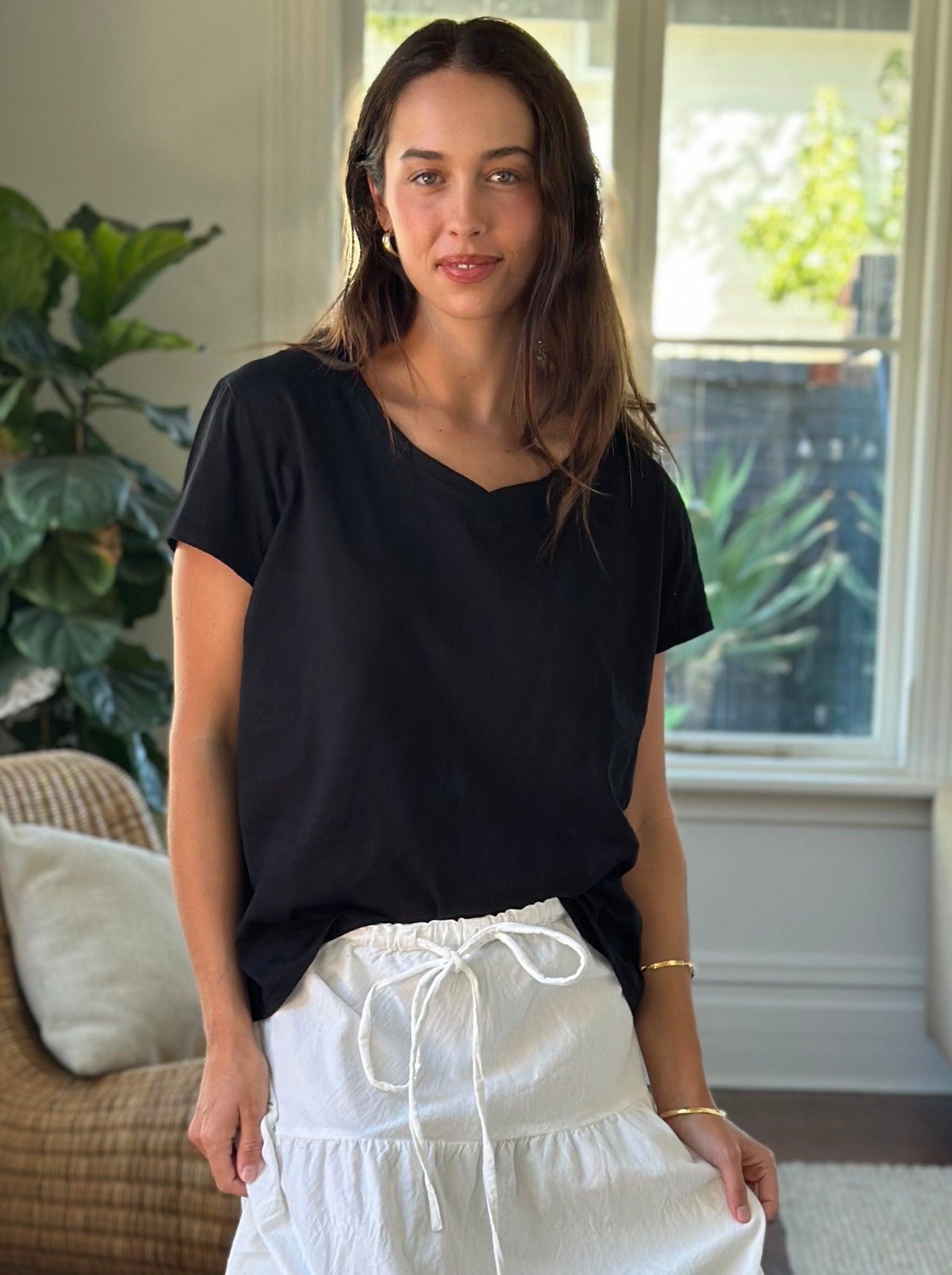 relaxed tee - black cotton Apparel  