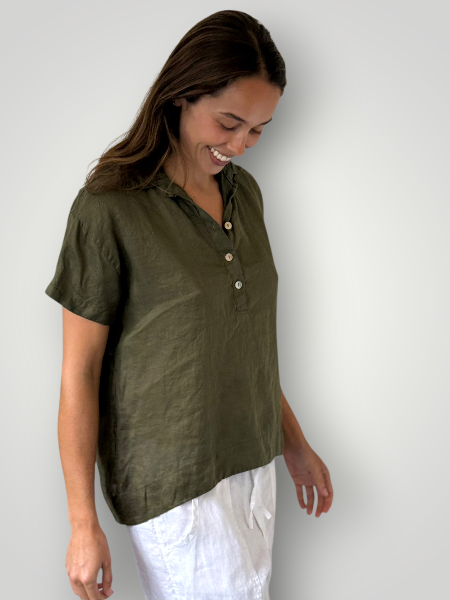 celia top -army linen