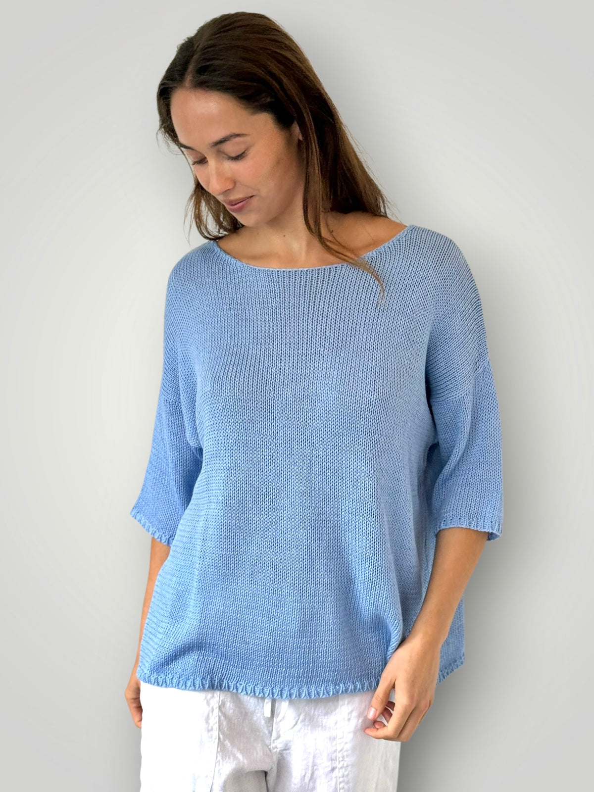 alex cotton knit - soft blue Apparel