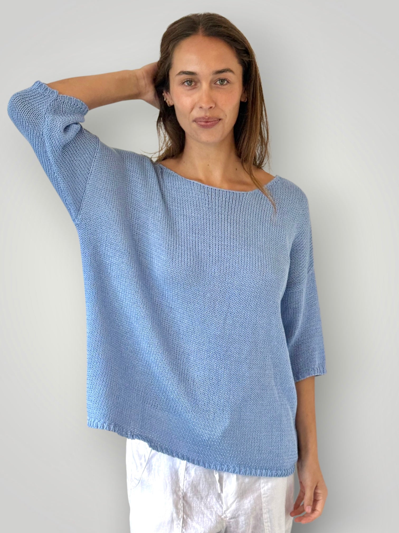 alex cotton knit - soft blue Apparel