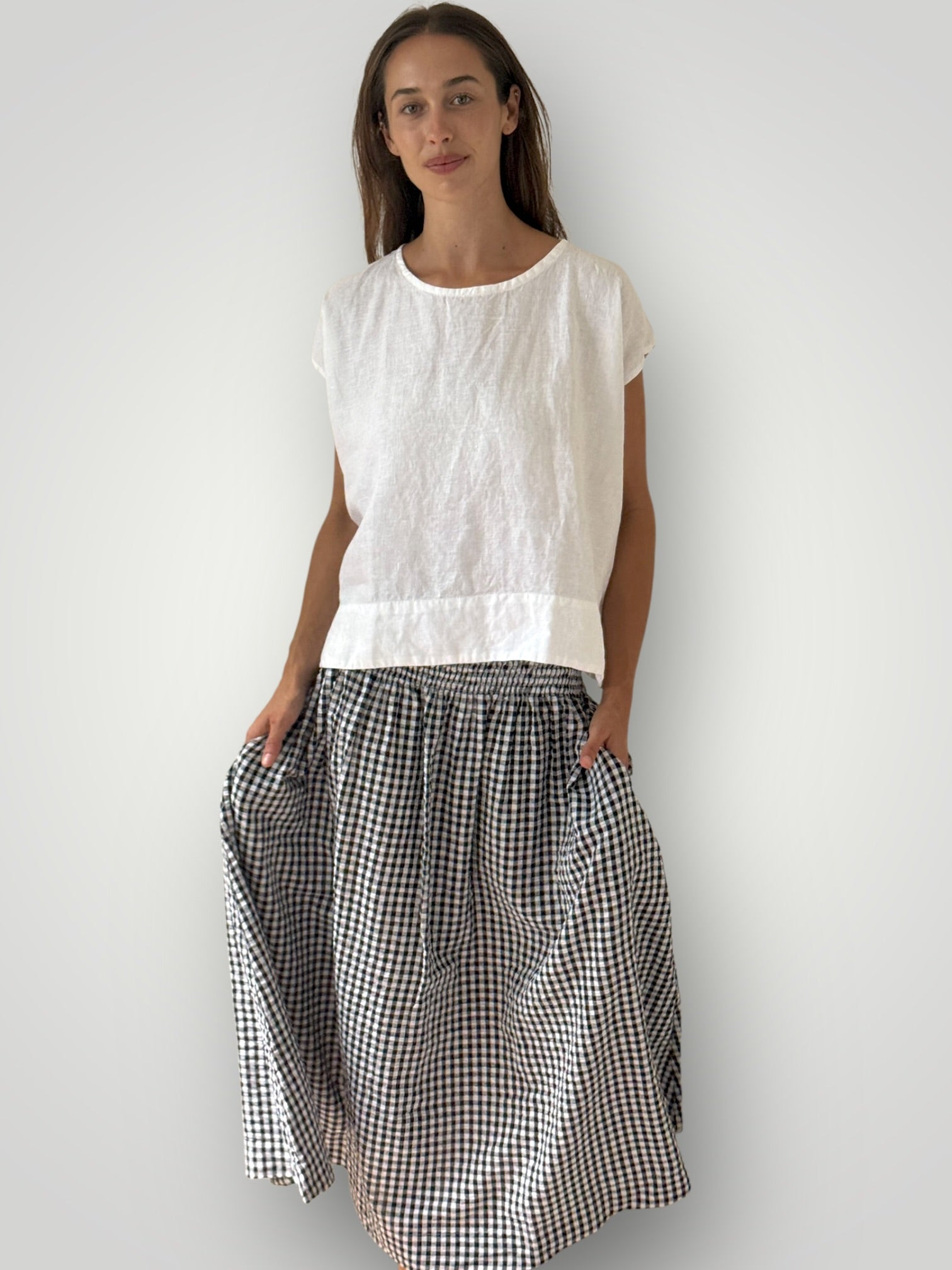 lulu skirt - black/white gingham Apparel