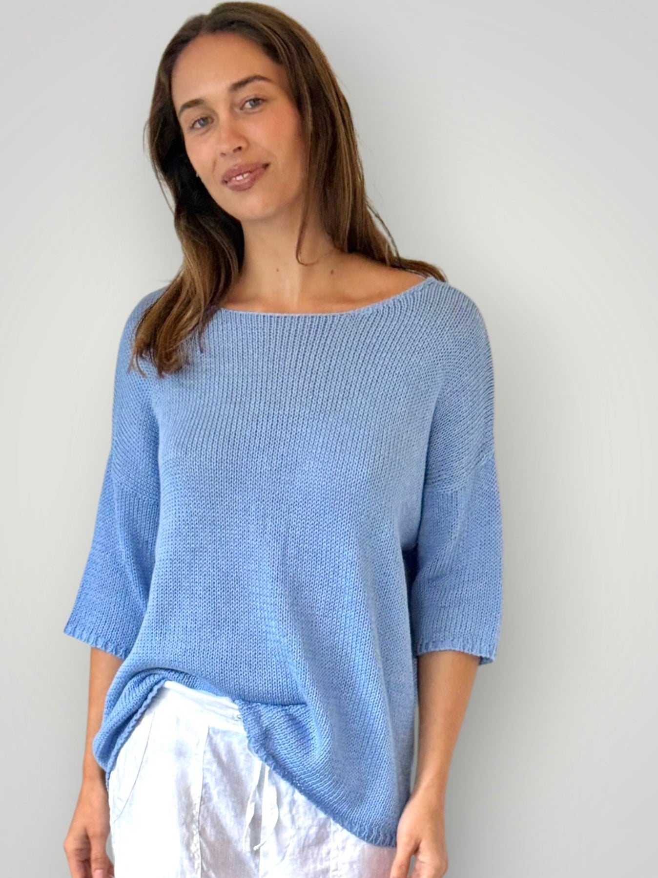 alex cotton knit - soft blue Apparel