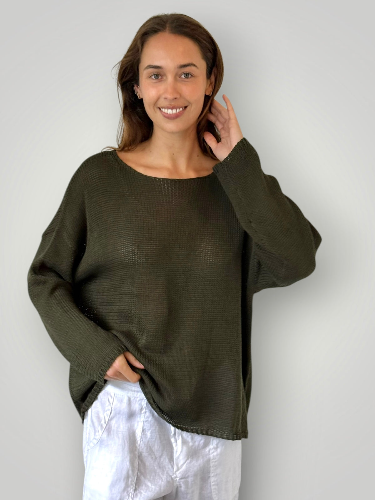 ashton knit - army cotton Apparel