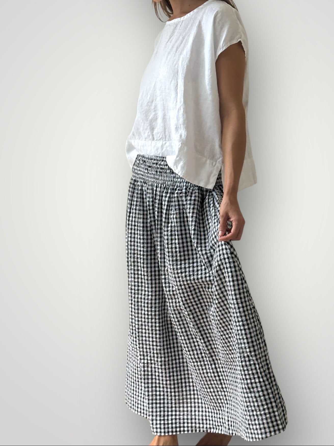 lulu skirt - black/white gingham Apparel