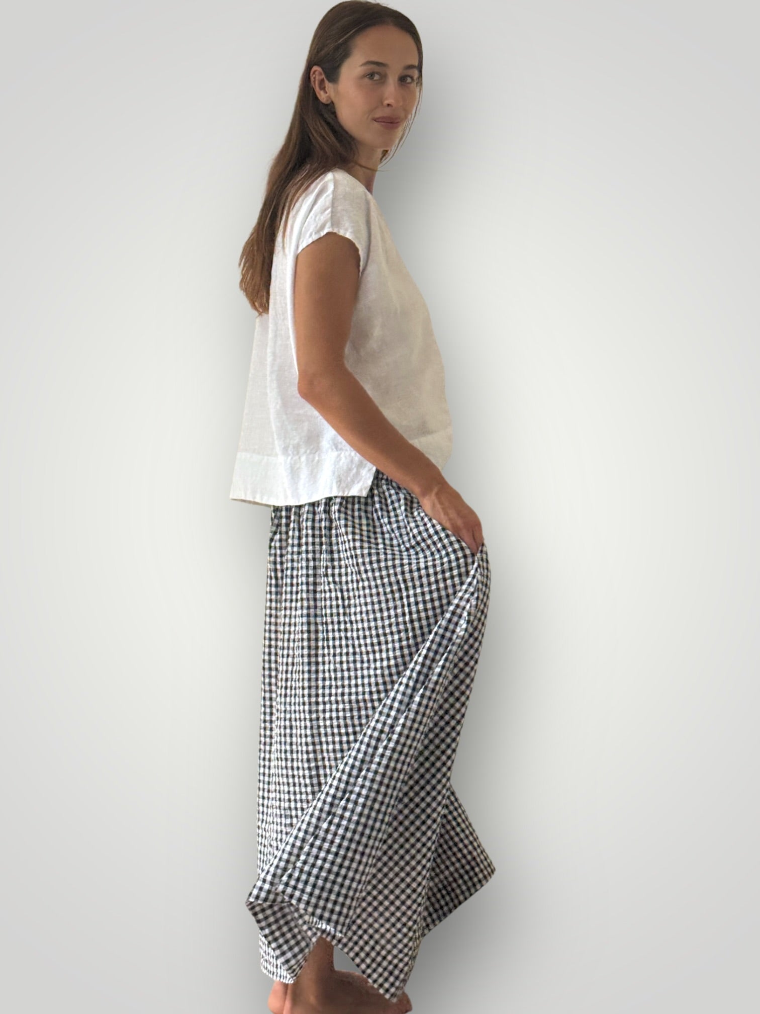 lulu skirt - black/white gingham Apparel