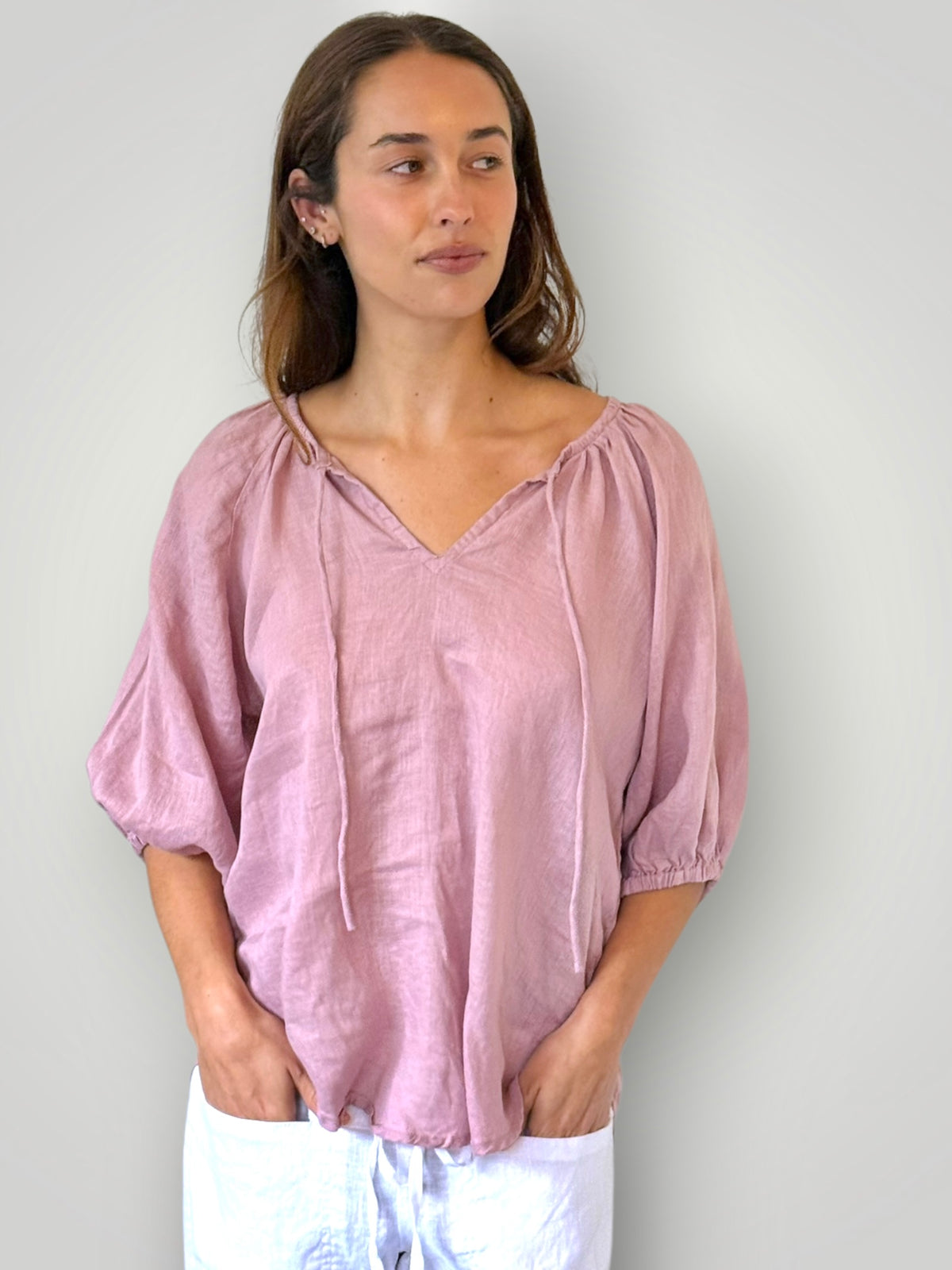 alicia top-dusty rose linen