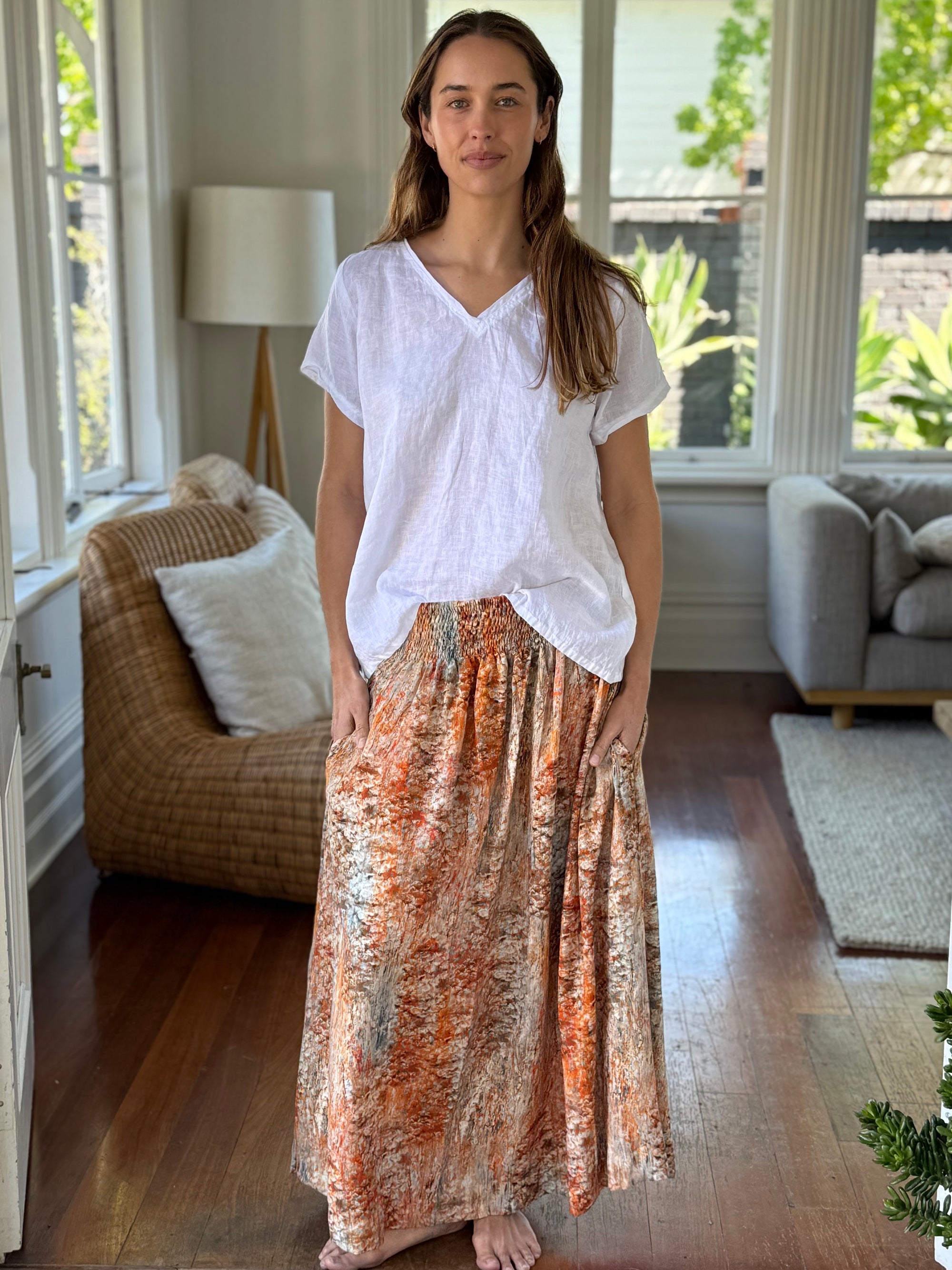 lulu skirt - sunset watercolour Apparel