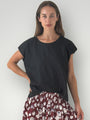 emma top - black linen Apparel