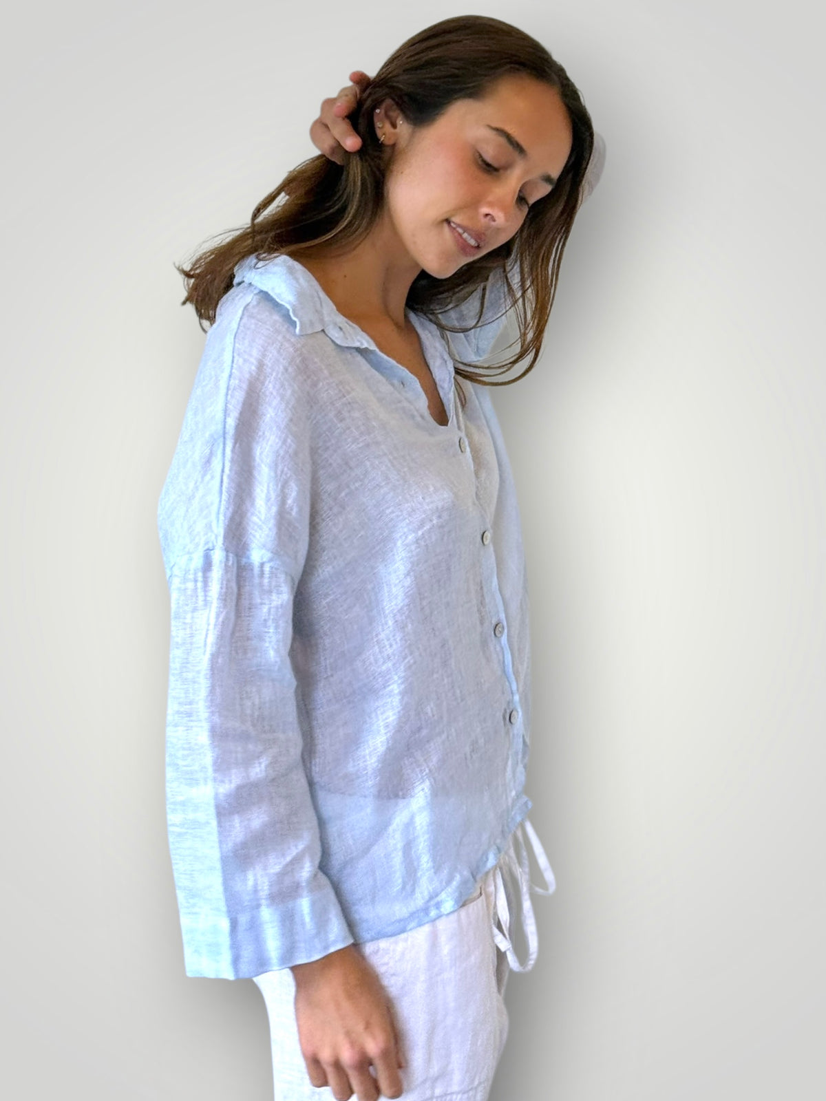 deanna shirt - soft blue linen gauze Apparel