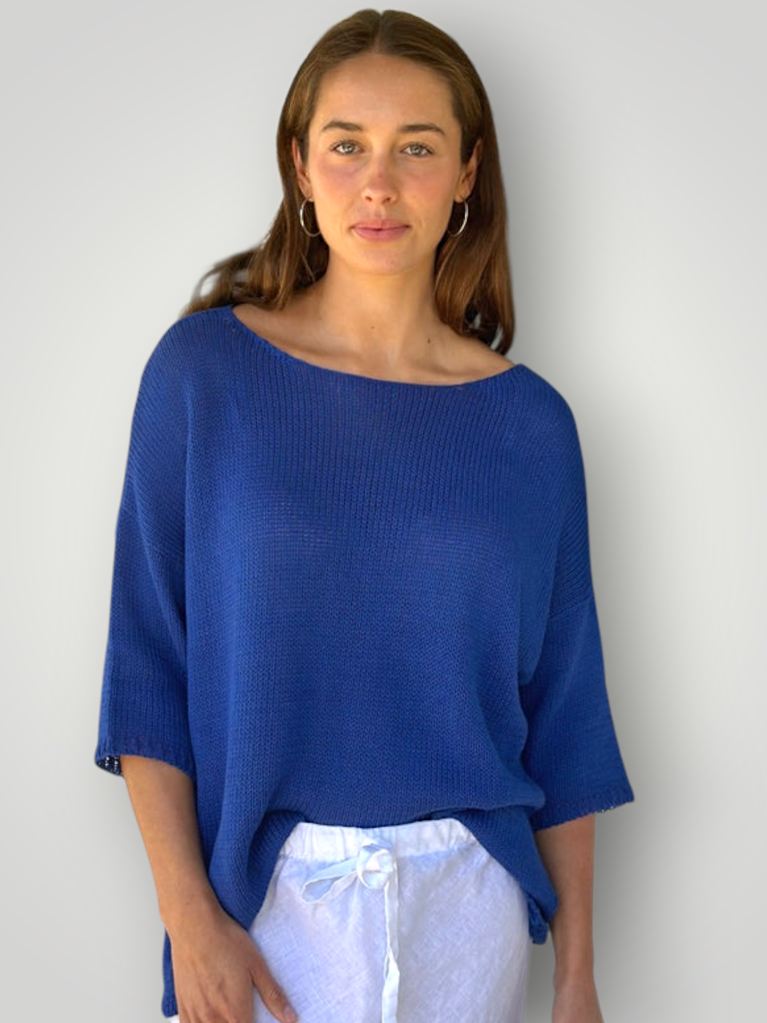 alex top-summer blue cotton knit Apparel