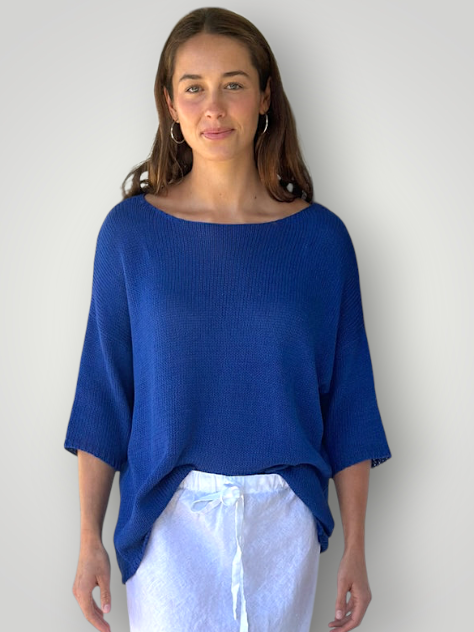 alex top-summer blue cotton knit Apparel
