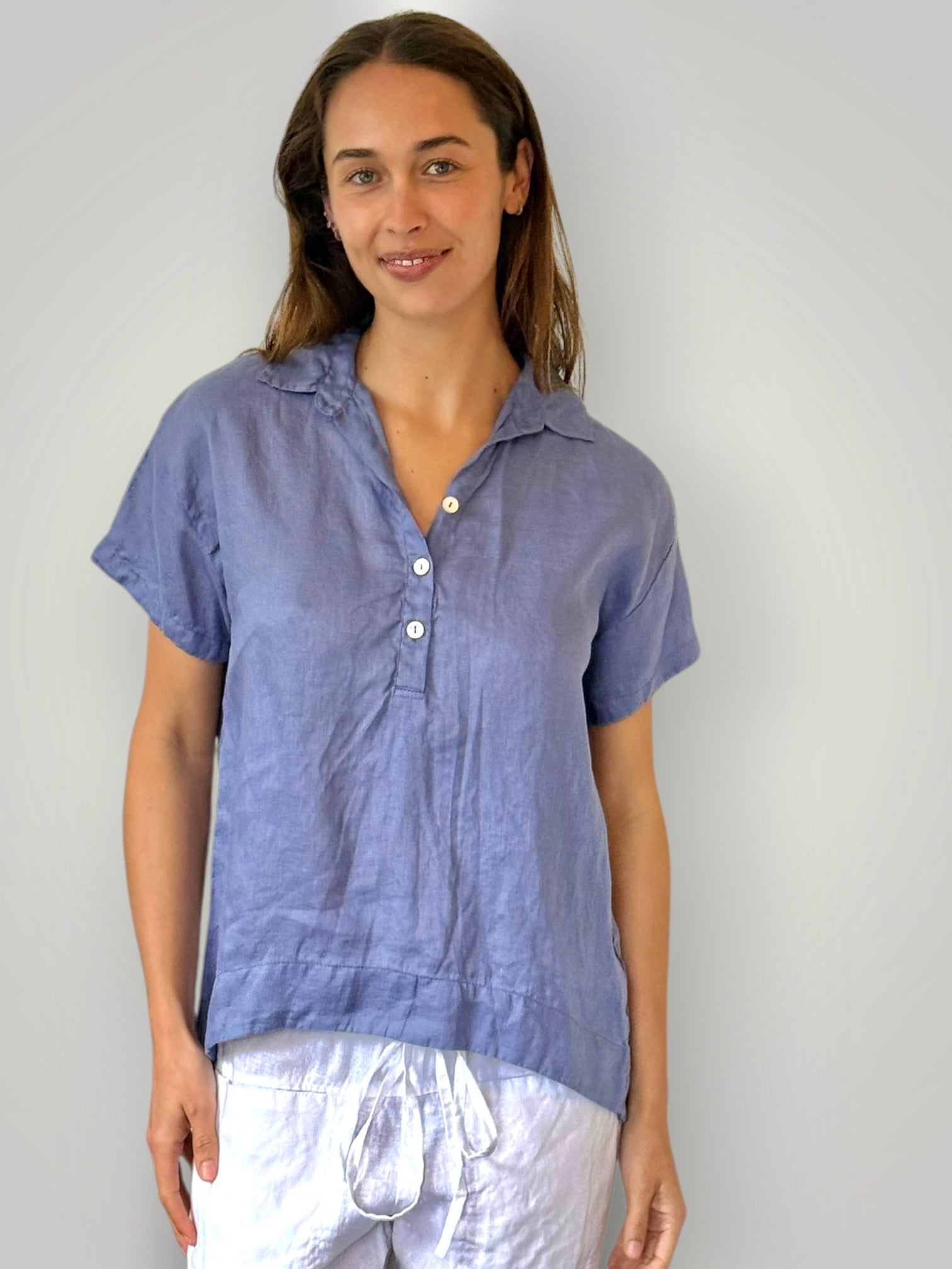celia top -cornflower linen Apparel