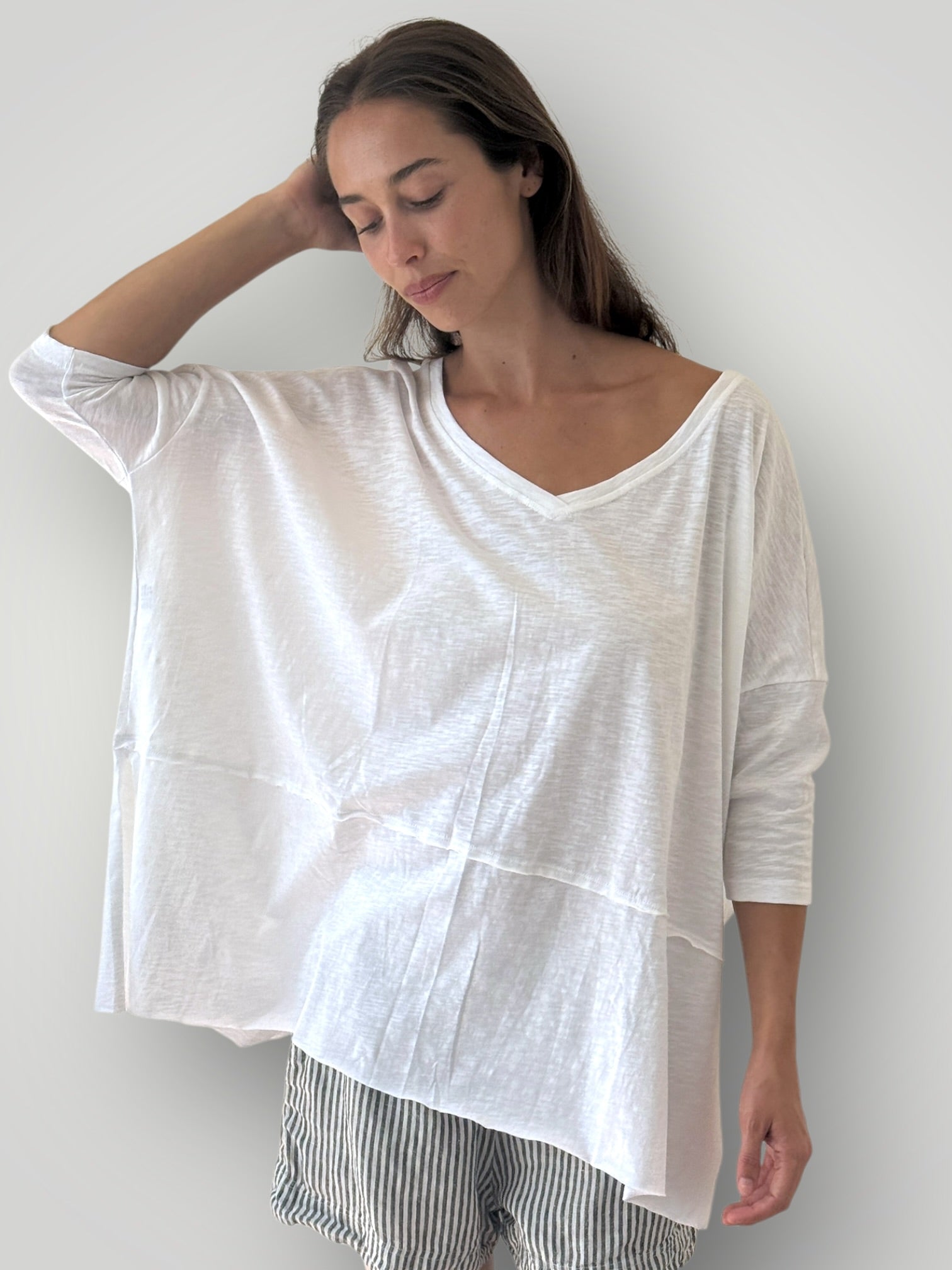 blake tee -white cotton Apparel