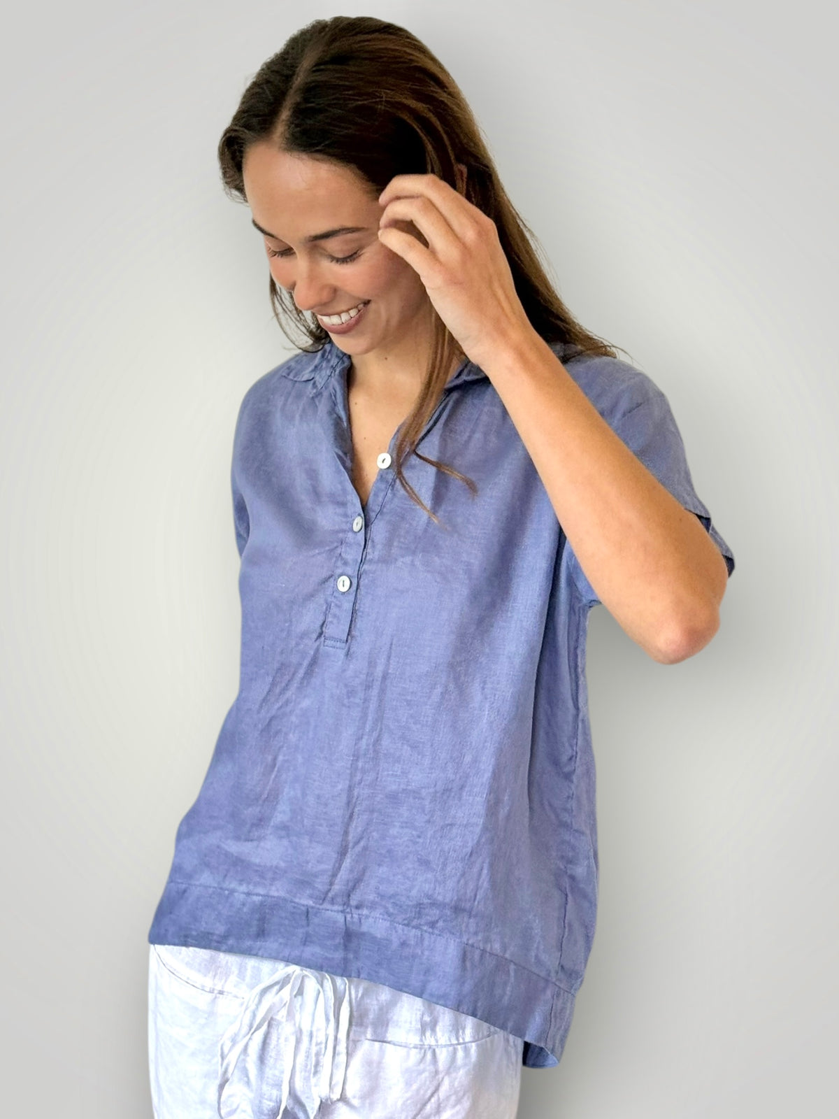 celia top -cornflower linen Apparel